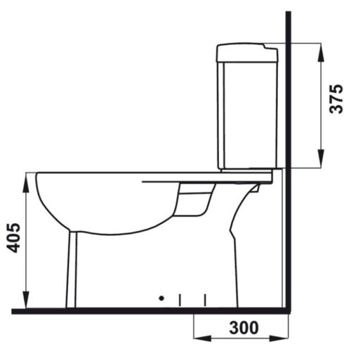 Kích thước bồn cầu 2 khối Compact Hafele 588.79.405