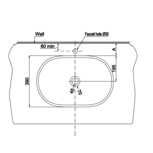 Kích thước chậu Lavabo đặt bàn Sapporo 585 Hafele 588.79.030