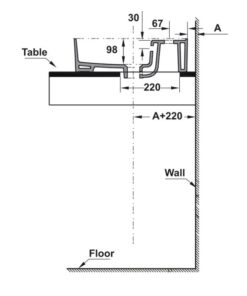 Kích thước chậu Lavabo sứ đặt bàn Sapporo 500 Hafele 588.79.032