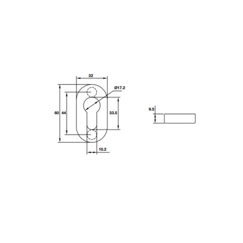 Nắp che ruột khóa Oval Hafele 902.52.294 5 Kích thước của Nắp che ruột khóa Oval Hafele 902.52.294