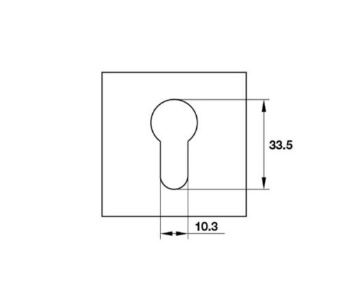 Kích thước của Nắp che ruột khóa vuông Hafele 903.58.204