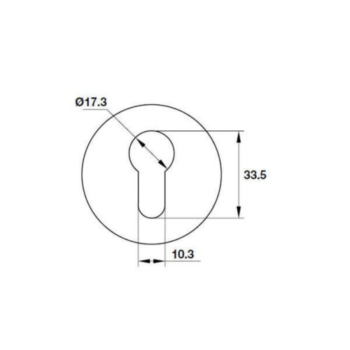 Kích thước của Nắp chụp ruột khóa Hafele 903.58.164