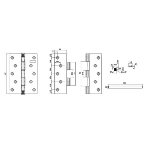 Bản lề lá Bauma 926.20.345 - Ảnh 2