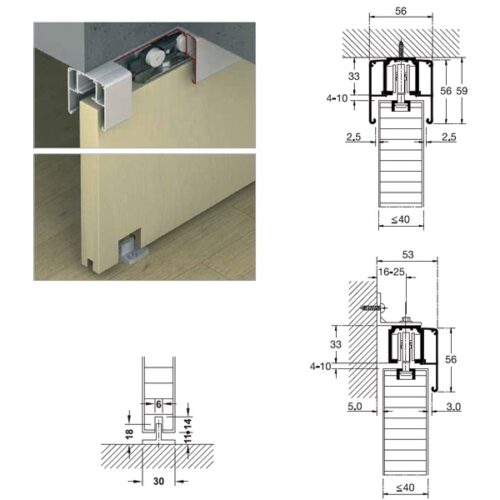 Phụ kiện cửa trượt Slido Classic 120-K Hafele 940.82.254