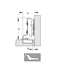Bản lề Cucina Legato 334.00.063 mạ niken, sáng