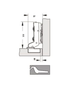 Bản lề Cucina Legato 334.00.066 mạ niken, đen