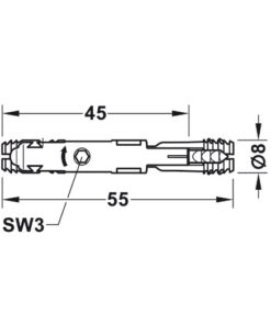 Kích thước của Phụ kiện kết nối Ixconnect SC 8/60 Hafele 262.11.117