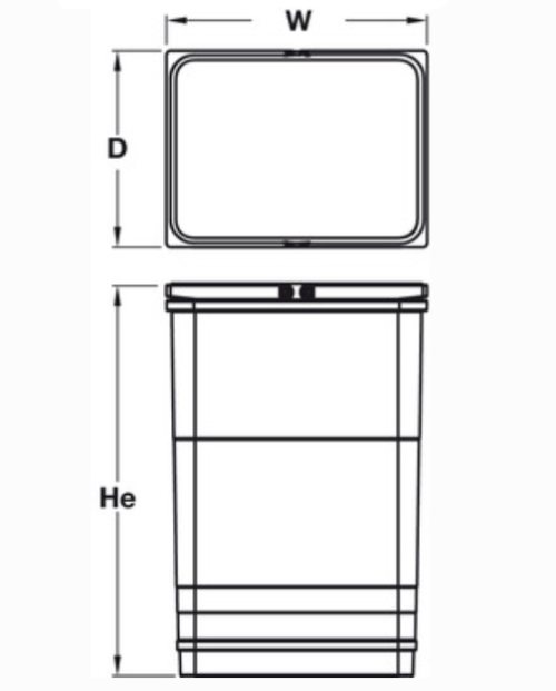 Thùng rác nhựa thay thế Hafele 502.90.501 8l