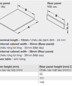 Ray hộp Hafele 552.35.355 Alto S PTO xám đậm H170/500mm