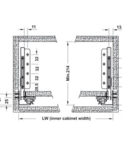 Ray hộp Alto-S chiều cao 170mm Hafele 552.36.355