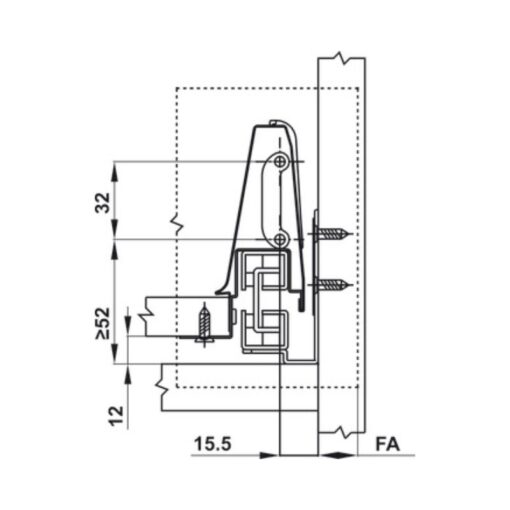 Ray hộp Hafele 552.75.705 Alto màu trắng, H84 X 500mm - Ảnh 3
