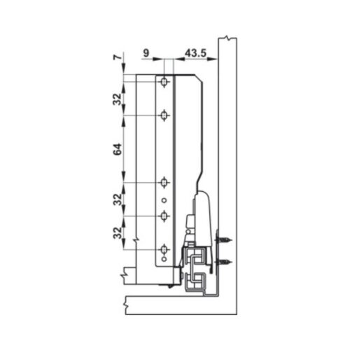 Ray hộp Hafele 552.79.785 Alto B199 500mm trắng, nắp kim loại