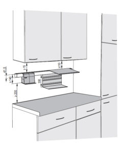 Kích thước của Phụ kiện nhà bếp treo tường Linero Mosaiq Hafele 521.02.572