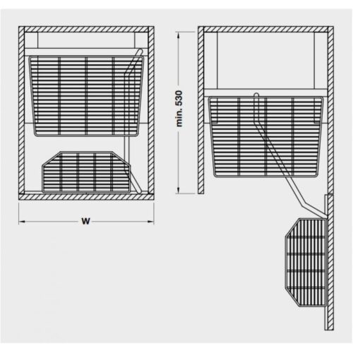 Kích thước của Phụ kiện tủ 6 tầng Milan Series-Hafele 549.91.143