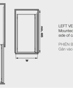 Kích thước của Phụ kiện tủ bếp Hafele 545.53.761 bộ 2 rổ ARENA COMFORT II, 250m, mở trái