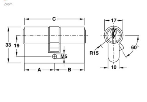 Ruột khóa 2 đầu Hafele 916.00.013, 71mm Đồng thau - Ảnh 2
