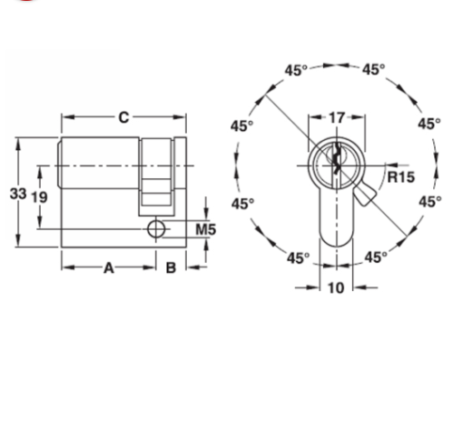 Ruột khóa 1 đầu Hafele 916.00.654