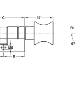 Ruột khóa 1 đầu chìa, 1 đầu vặn Hafele 916.08.316, 101mm Đồng thau