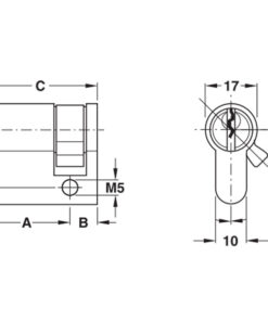 Ruột khóa 1 đầu Hafele 916.08.408