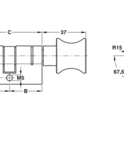 Ruột khóa 1 đầu chìa, 1 đầu vặn Hafele 916.08.505, 91mm Đồng thau