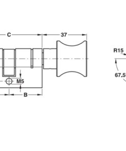 Ruột khóa 1 đầu chìa, 1 đầu vặn Hafele 916.08.672, 63mm Đồng thau
