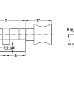 Ruột khóa 1 đầu chìa, 1 đầu vặn Hafele 916.08.694, 81mm Đồng thau