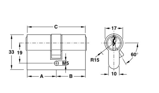 Ruột khóa 2 đầu Hafele 916.95.116, 65mm Đồng thau - Ảnh 2