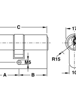 Ruột khóa 2 đầu Hafele 916.96.007, 60mm Đồng thau