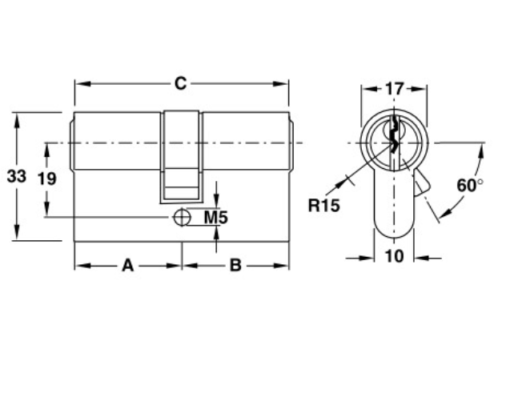Ruột khóa 2 đầu Hafele 916.96.010, 65mm Đồng thau - Ảnh 2