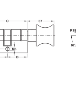 Ruột khóa 1 đầu chìa, 1 đầu vặn Hafele 916.96.664, 71mm Đồng thau