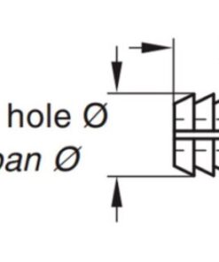 Kích thước của Tắc kê thân ốc liên kết Hafele 039.32.050