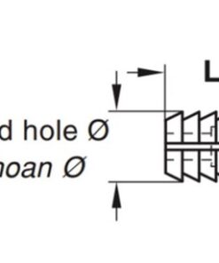 Kích thước của Tắc kê thân ốc liên kết Hafele 039.33.266