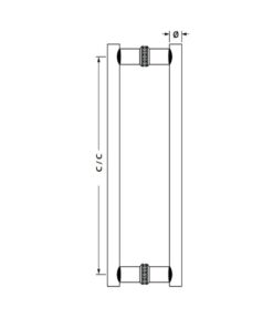 Kích thước của Tay nắm kéo chữ H dài 1200mm Hafele 903.08.506