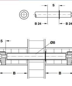 Kích thước của Thân ốc liên kết Hafele 262.27.805