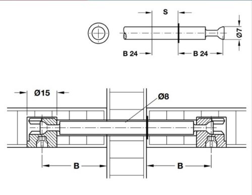 Kích thước của Thân ốc liên kết Hafele 262.27.805