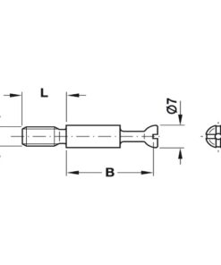 Kích thước của Thân ốc liên kết ván dày 12mm Hafele 262.27.941