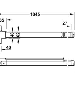 Kích thước của Thanh thoát hiểm Inox mờ Hafele 903.00.310
