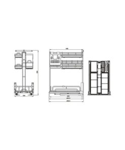 Bộ rổ gia vị dao thớt Hafele Omero 595.00.806 450mm