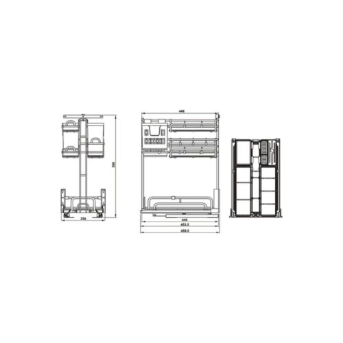 Bộ rổ gia vị dao thớt Hafele Omero 595.00.806 450mm