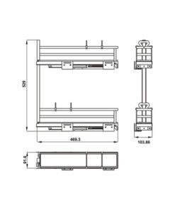 Bộ rổ gia vị Hafele Omero 549.20.841 200mm (phải)