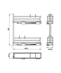 Bộ rổ gia vị Hafele Omero 549.20.891 200mm (trái)