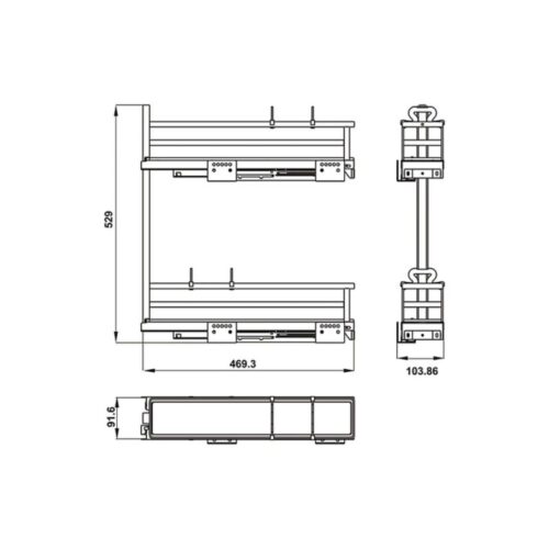 Bộ rổ gia vị Hafele Omero 549.20.891 200mm (trái)