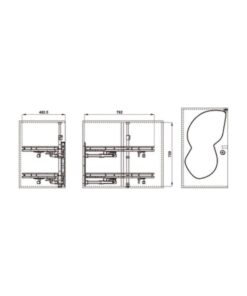 Bộ rổ góc Hafele Olla Move 541.01.814 (trái)