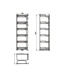 Bộ rổ Hafele Kara Swing 548.65.862 6 tầng 600mm