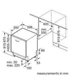 Kích thước của Máy rửa bát âm tủ Bosch SMH6ZDX00E