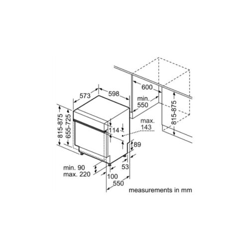 Kích thước của Máy rửa bát Bosch SMI4HVS33E