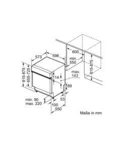 Kích thước của Máy rửa bát lắp âm Bosch SMI88TS36E