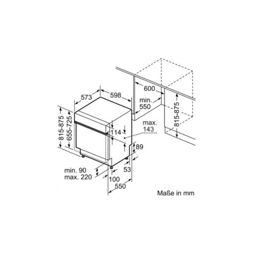 Kích thước của Máy rửa bát lắp âm Bosch SMI88TS36E