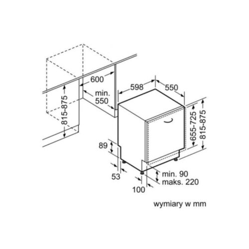 Kích thước của Máy rửa bát lắp âm Bosch SMV46KX00E