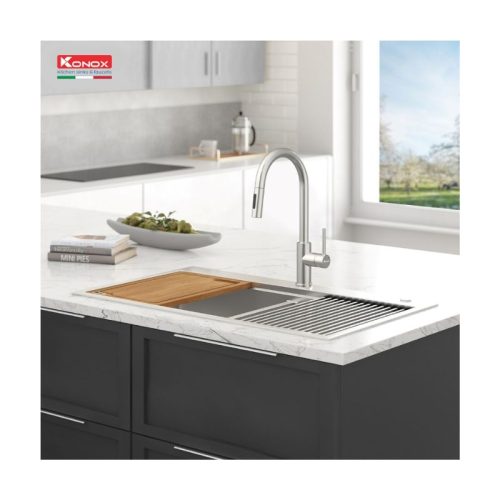 vòi rửa bát dây rút Konox Reno